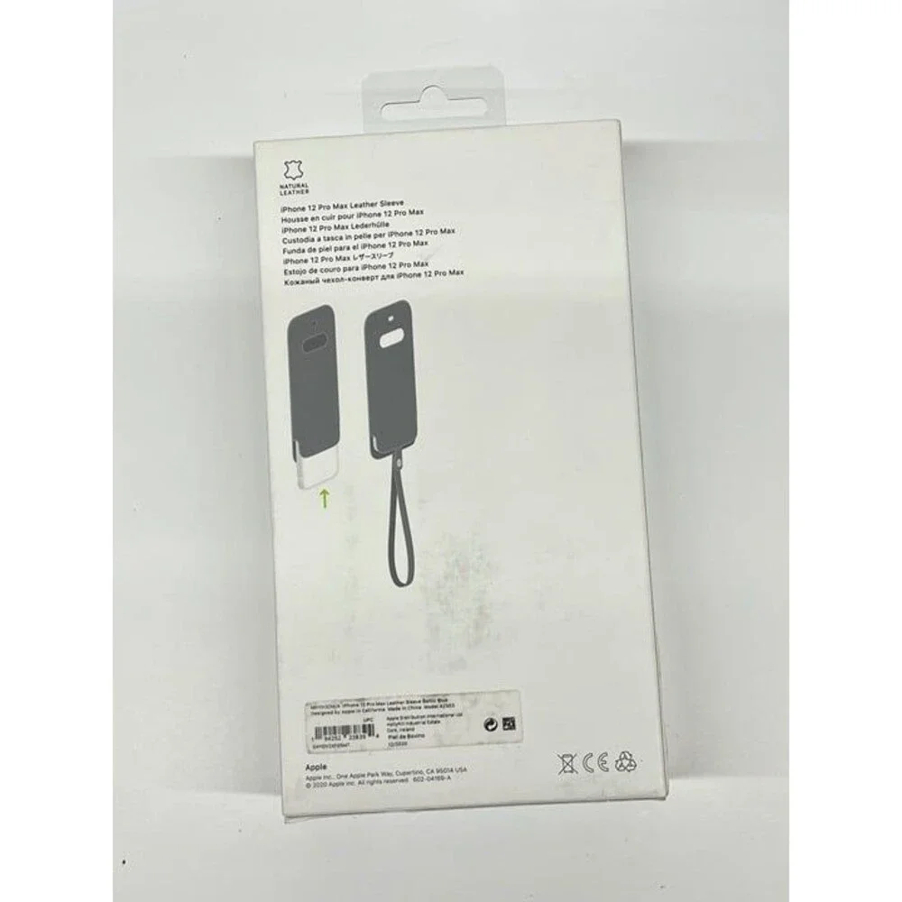 NEW Apple iPhone 12 Pro Max Leather Sleeve with MagSafe in Baltic Blue